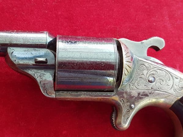 A Very Scarce American Moore's patent / front Loading Teat-Fire revolver. Ref 1589.